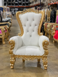 36 KidsVienna Gold Ivory Toddler Throne Chair (Queen)