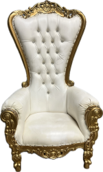 White/Gold Throne Chair