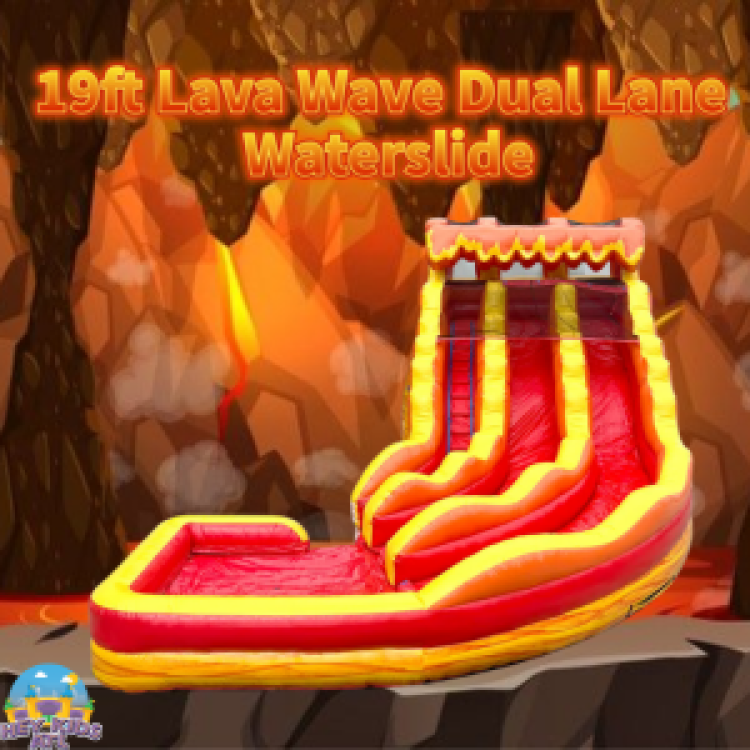 19ft Lava Wave Dual Lane Waterslide