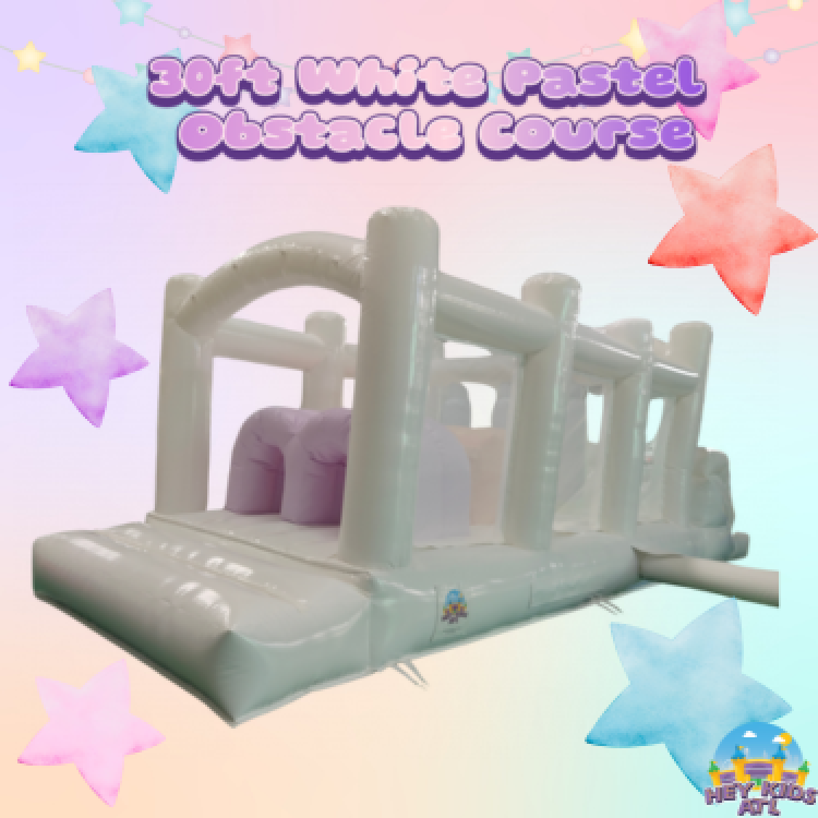 30ft White Pastel Obstacle Course
