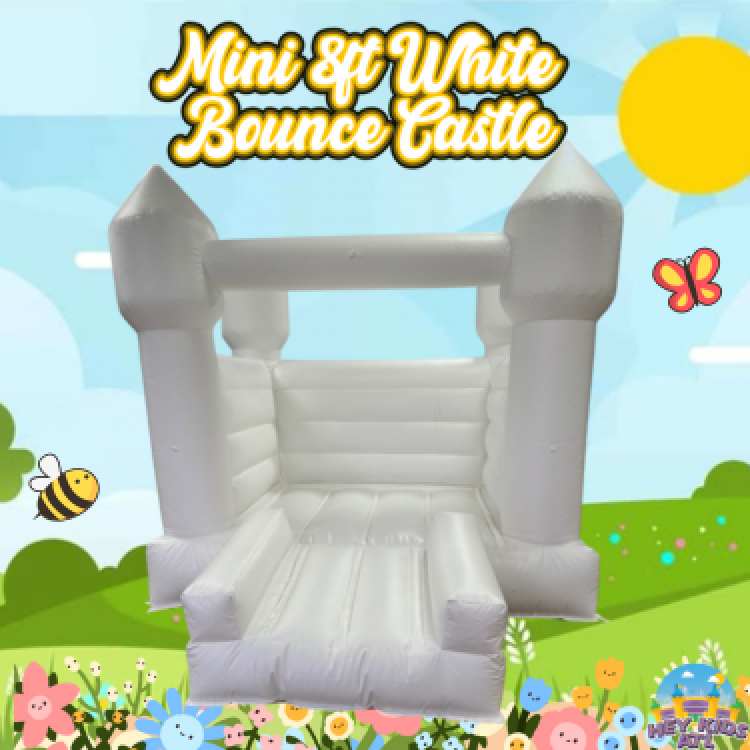 Mini 8ft White Bounce Castle (Dry)