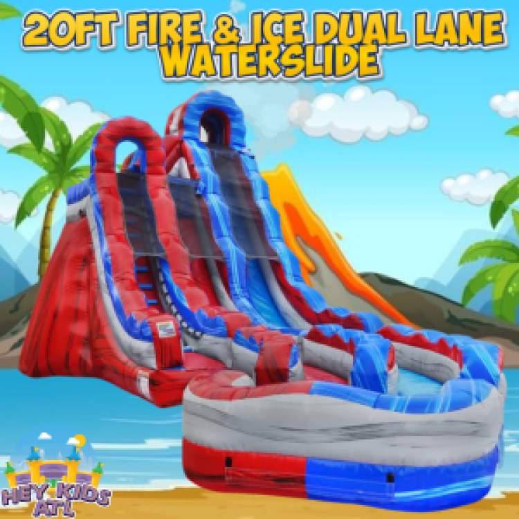 20ft Fire & Ice Dual Lane Waterslide