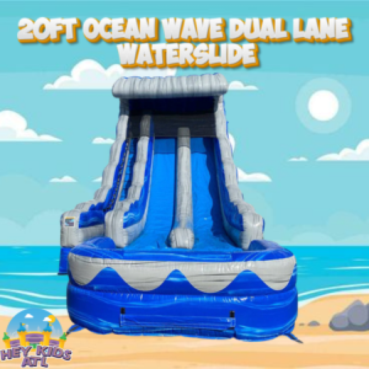 20ft Ocean Wave Dual Lane Waterslide